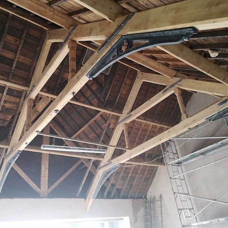 An after picture of a roof trusses.