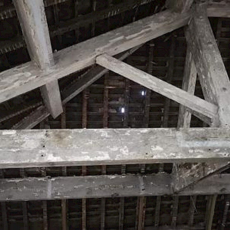 Before the timber beams was blasted.