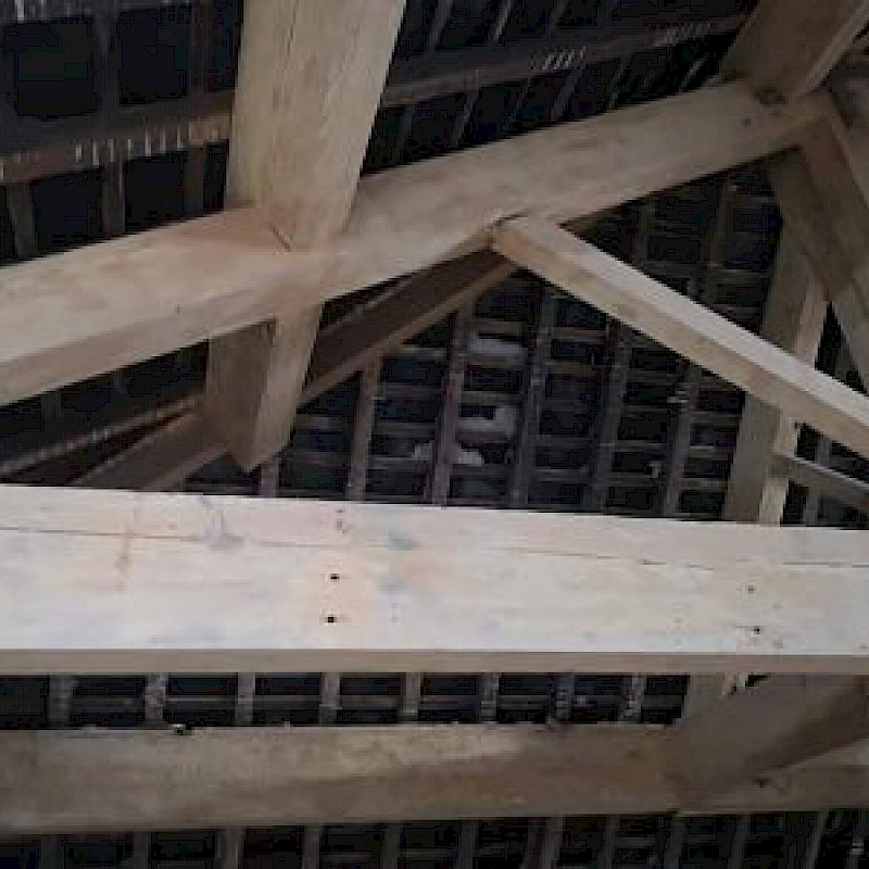 After the timber beams was blasted.